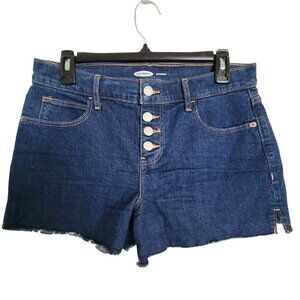 Old Navy Button Fly High Rise Boyfriend Distressed Cutoff Jean Denim Shorts Sz 4